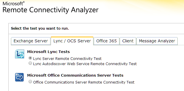 skype connectivity analyzer